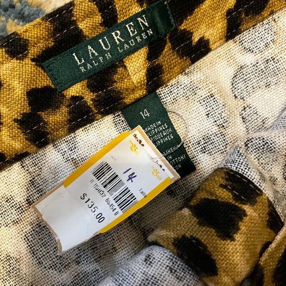 NWT Ralph Lauren linen blend button up leopard skirt (14) - Picture 9 of 11